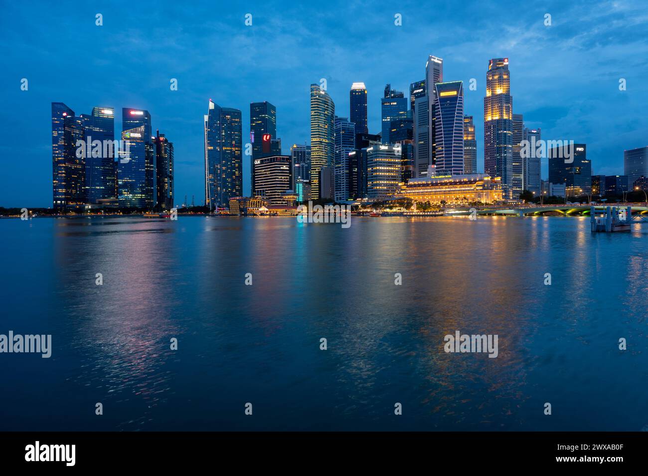 Singapore Marina Bay Area Stock Photo