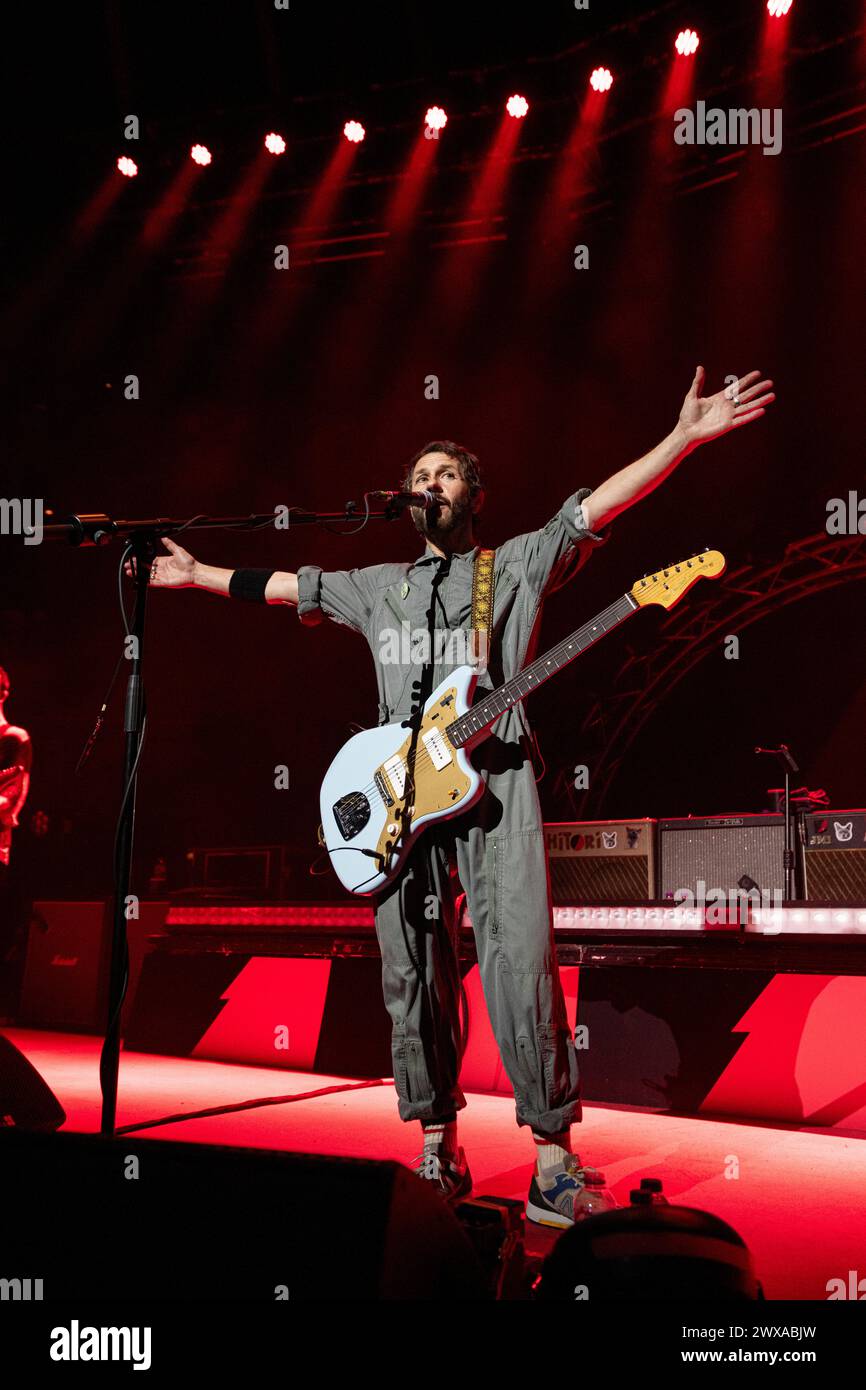 London, UK. 28th Mar 2024. Feeder performing live at Roundhouse, London