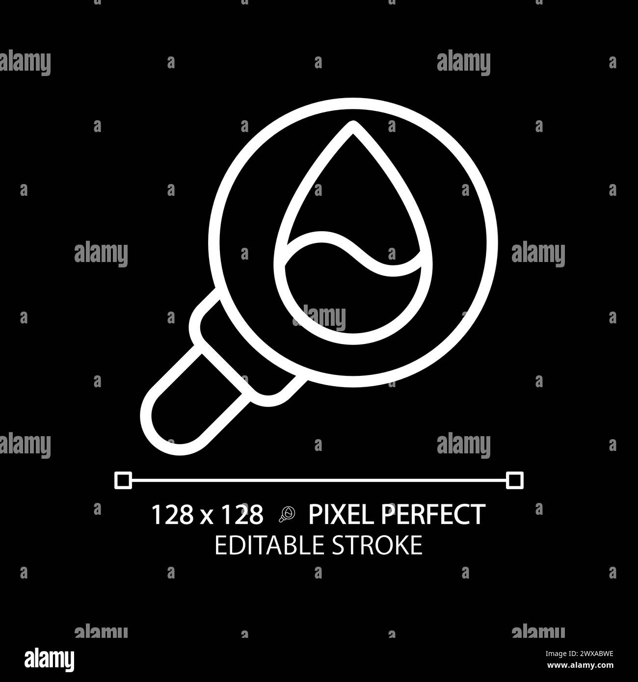 Water quality white linear icon for dark theme Stock Vector Image & Art ...