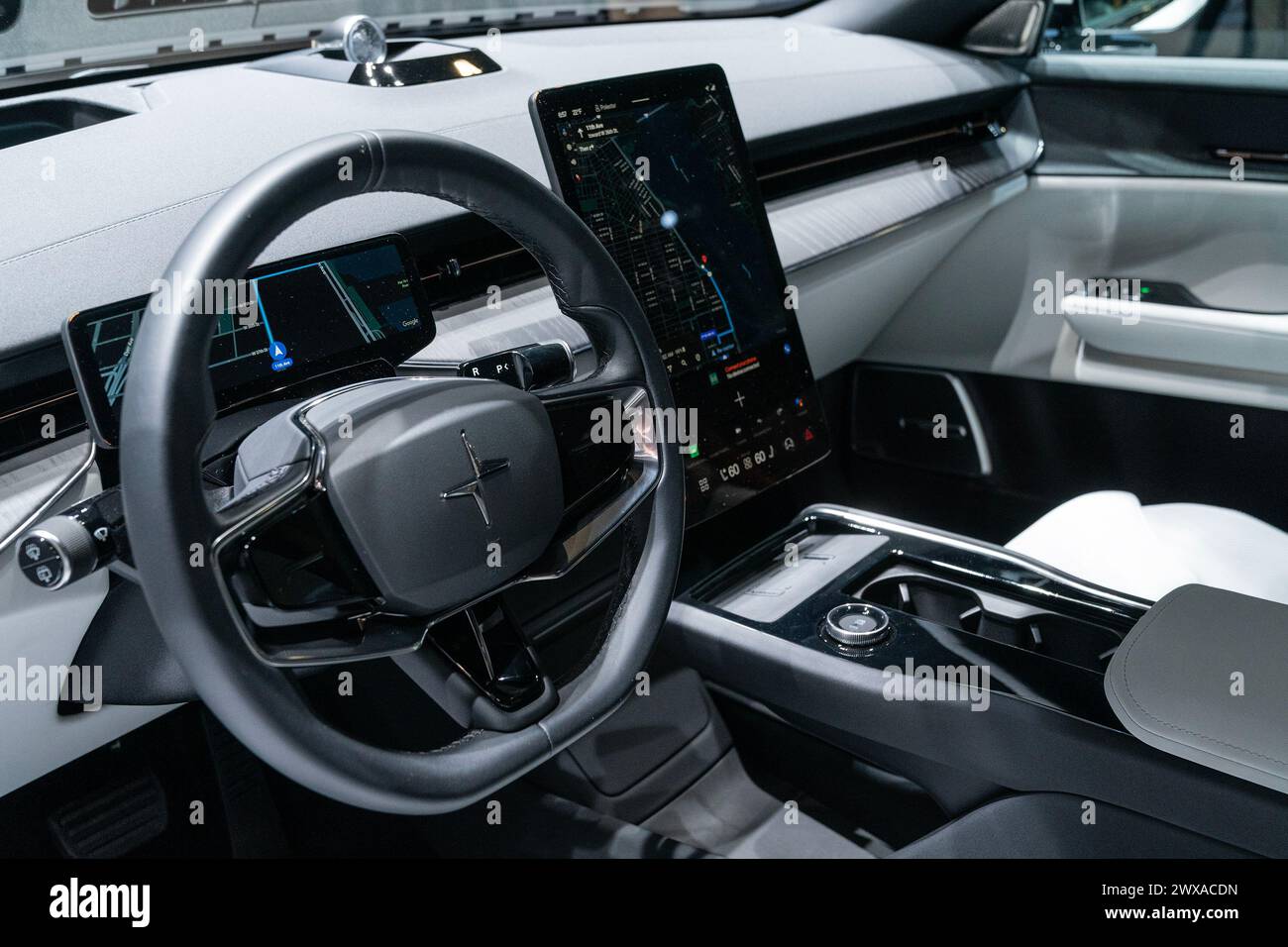 New York, USA. 27th Mar, 2024. Interior desing of Polestar 3 2025 on ...