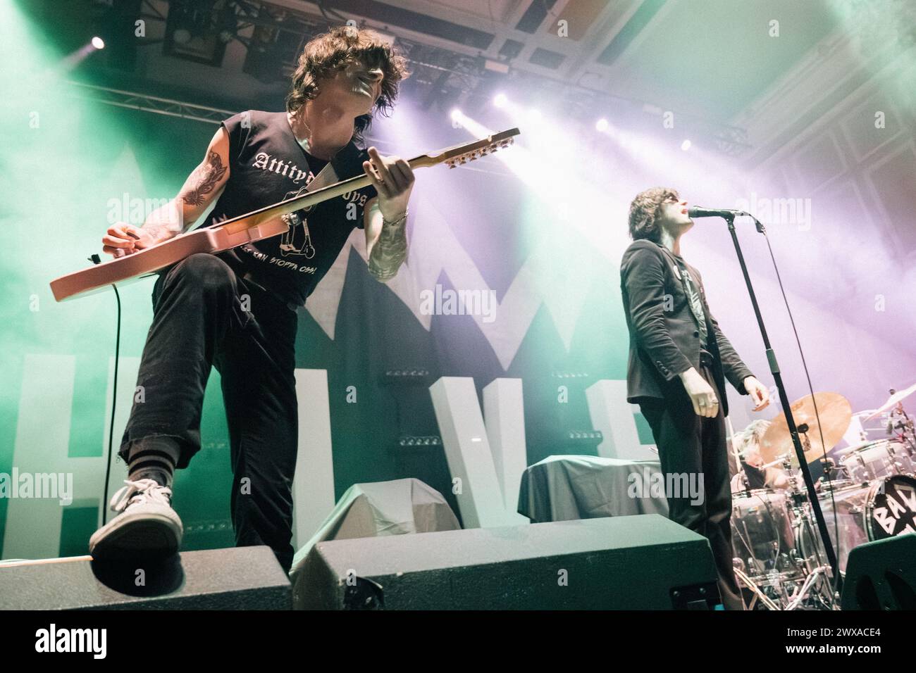 28th March 2024 - Newcastle, UK: Bad Nerves perform at O2 City Hall Newcastle supporting The Hives on their 2024 UK tour. Photo: Thomas Jackson / Alamy Live News Stock Photo