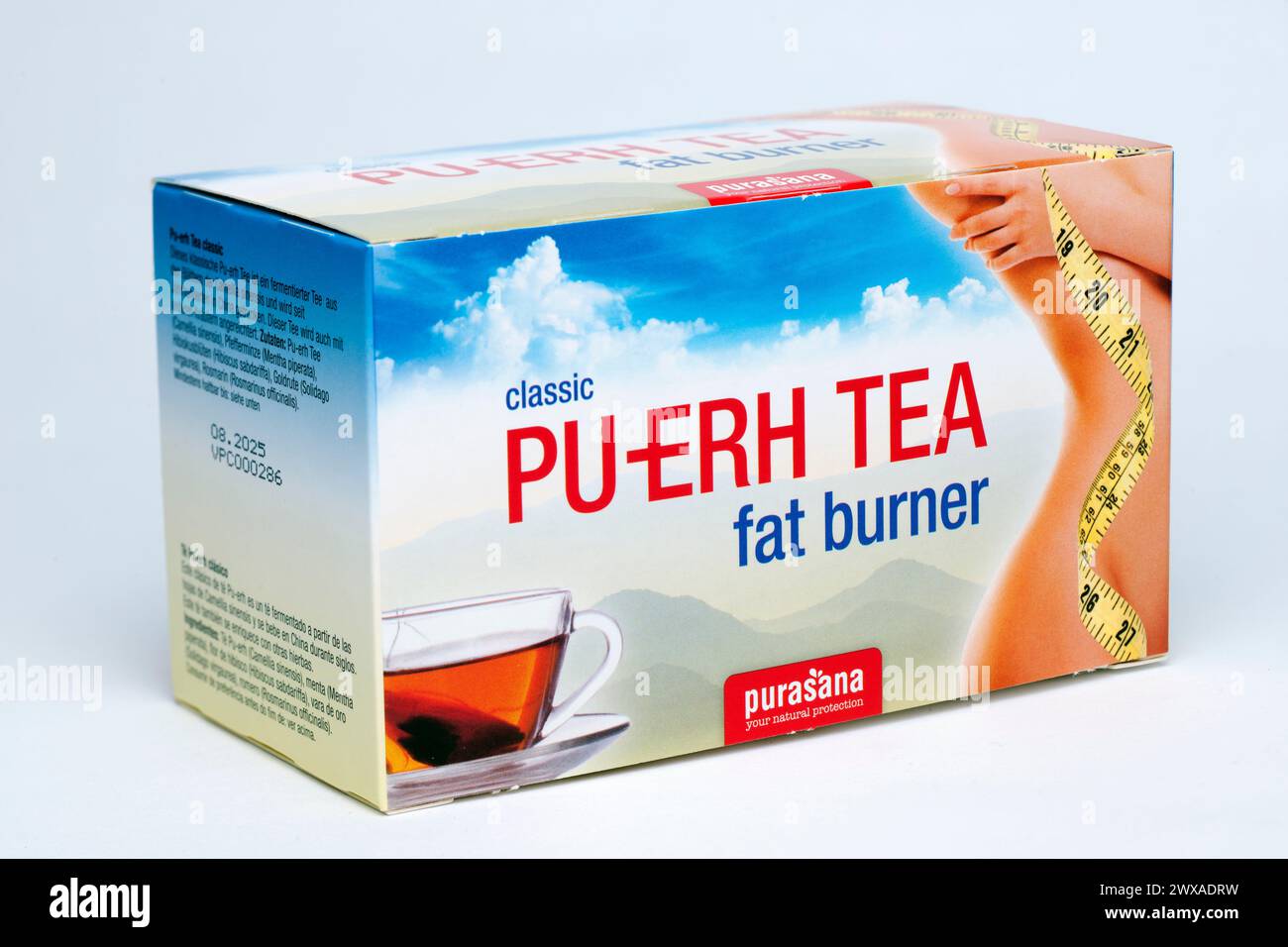 Box of Pu-erh classic tea fermented green tea with enriched herbs ...