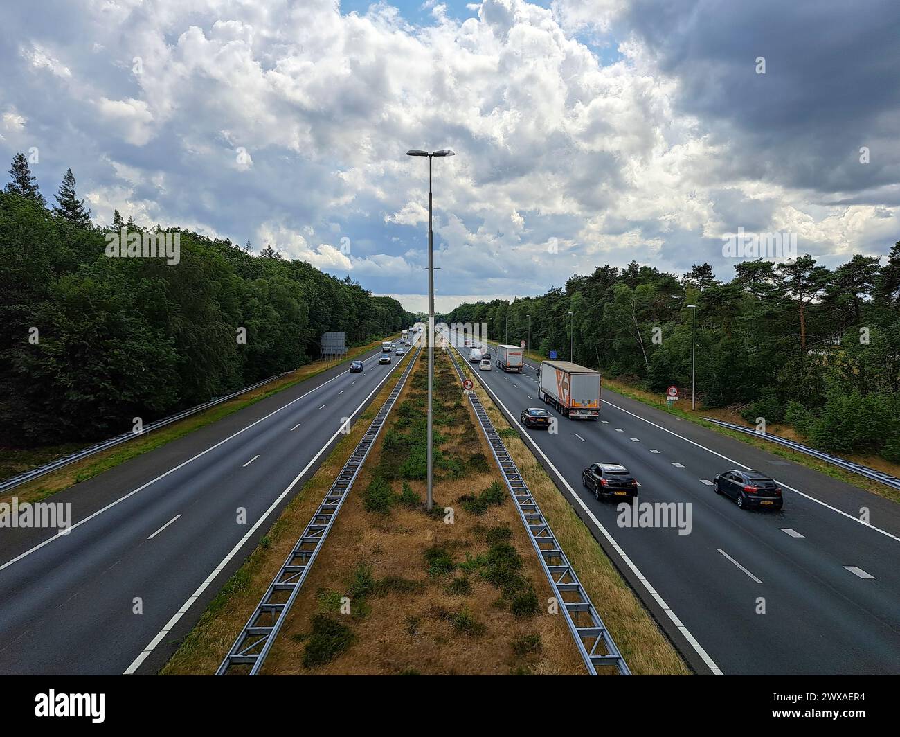 Motorway A28 at Wezep between zwolle and Amersfoort in the Netherlands