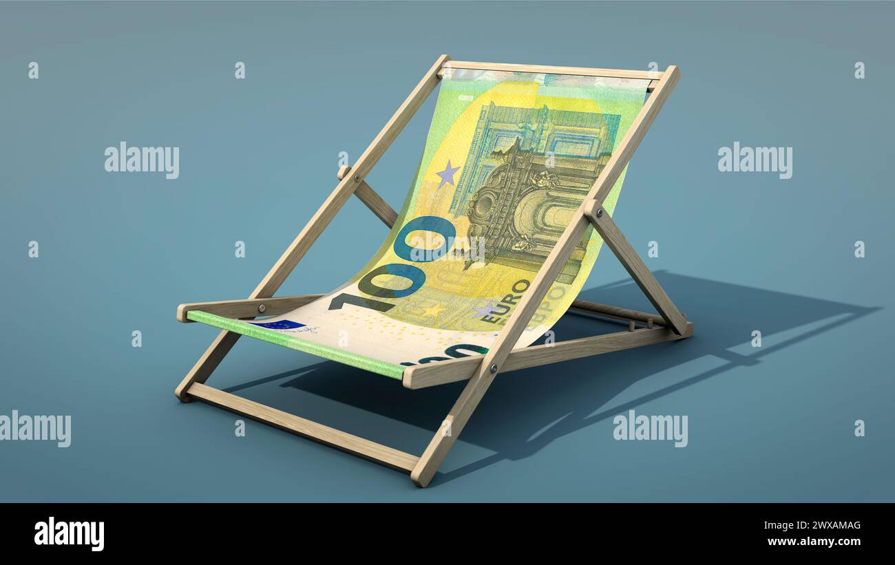Deck chair made from 100 Euro note Stock Photo - Alamy