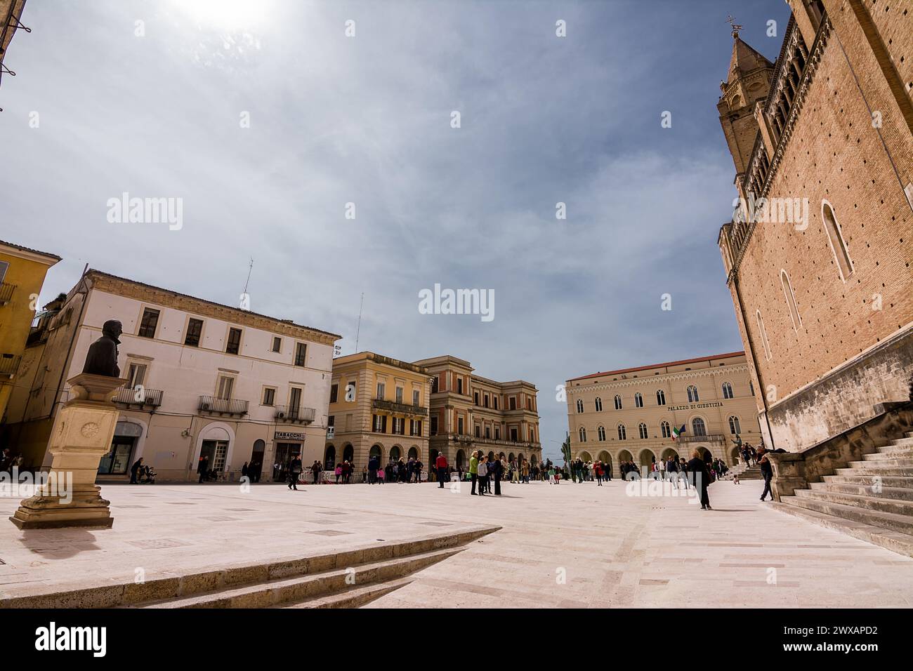 Chieti, Italy - March 29, 2024: New square on Good Friday day with faithful Stock Photo