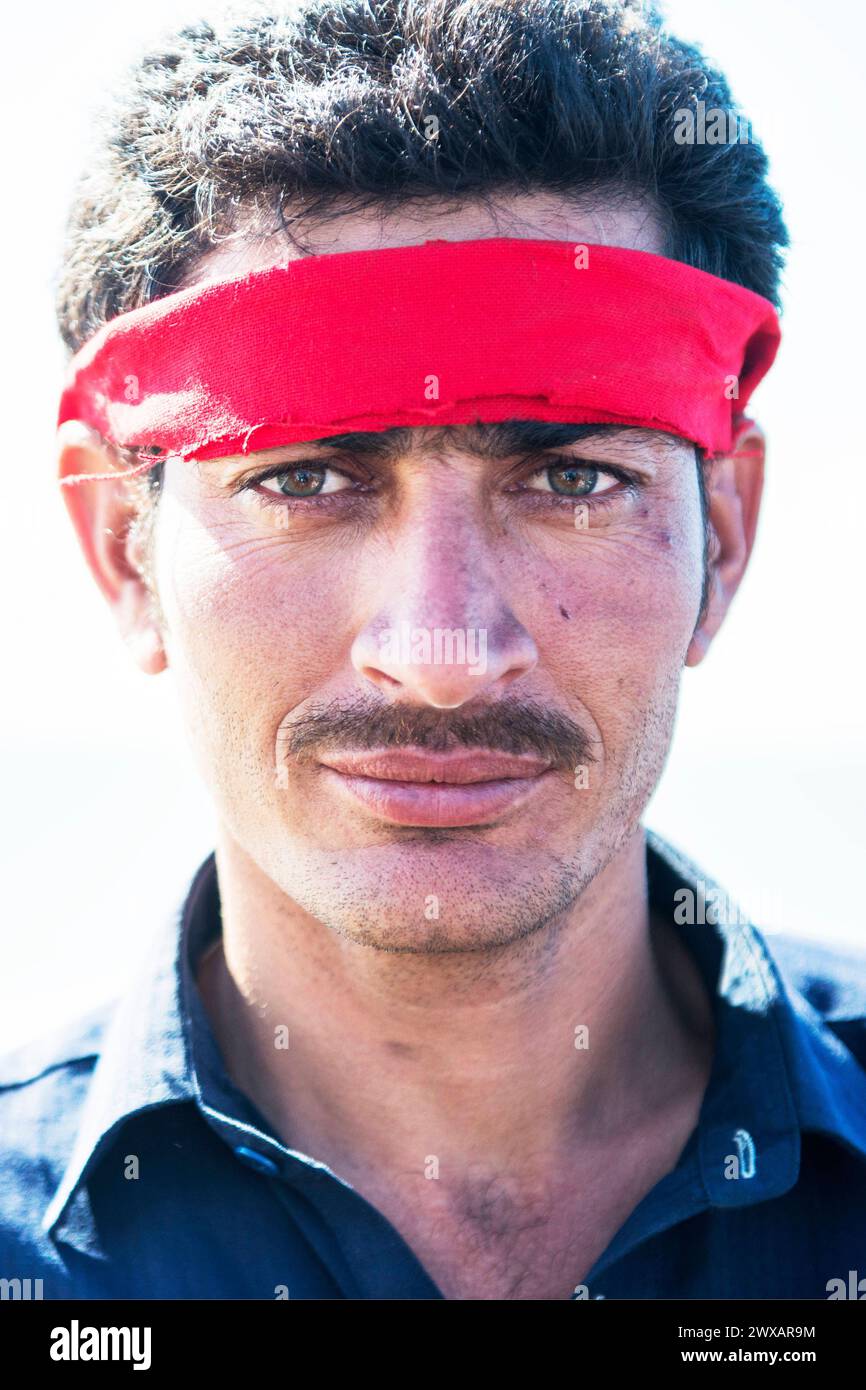 Portrait Male, Arabian Refugee in Calais Jungle. Portrait of an Illegal
