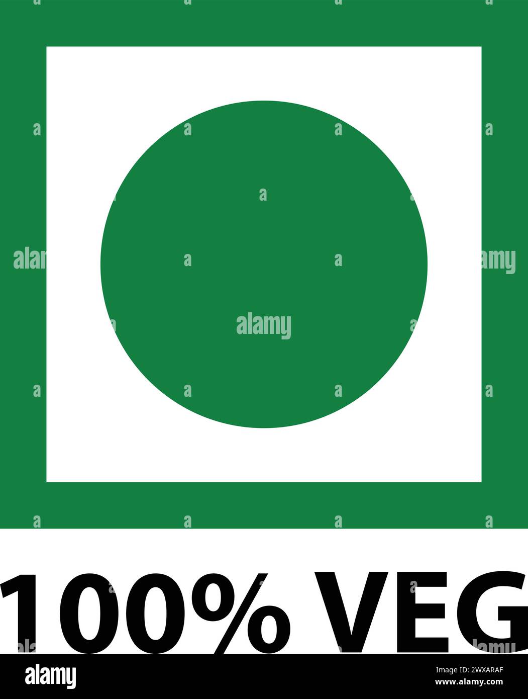 vegetarian sign, Veg logo, Veg symbol, Green color veg sign, Food Grade sign, 100% veg written Stock Vector