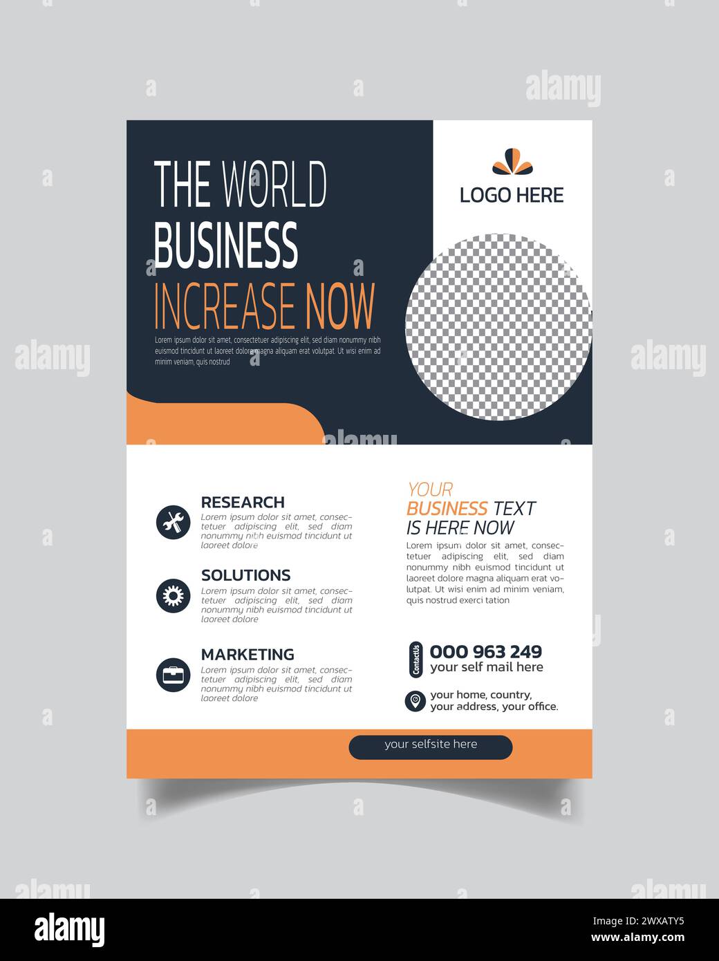 Clean Design Agency Flyer and Tidy Business Leaflet Template Stock Vector