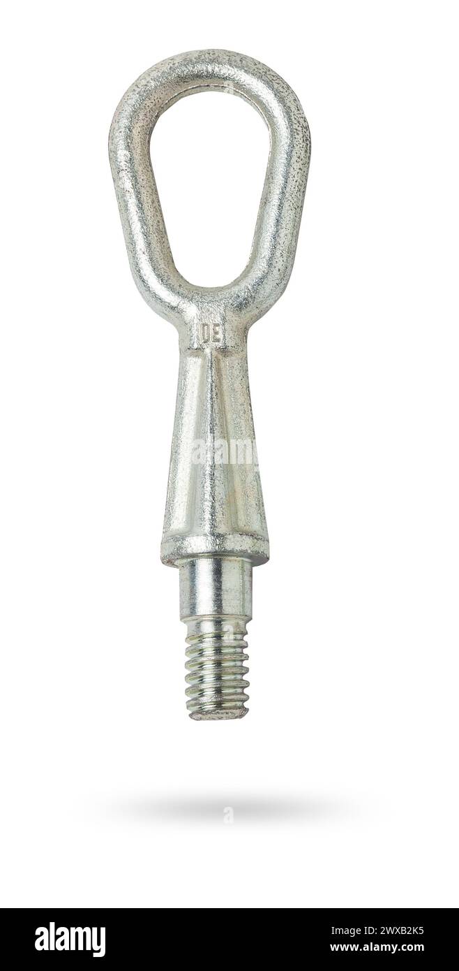Car towing eyelet with thread on a white isolated background Stock
