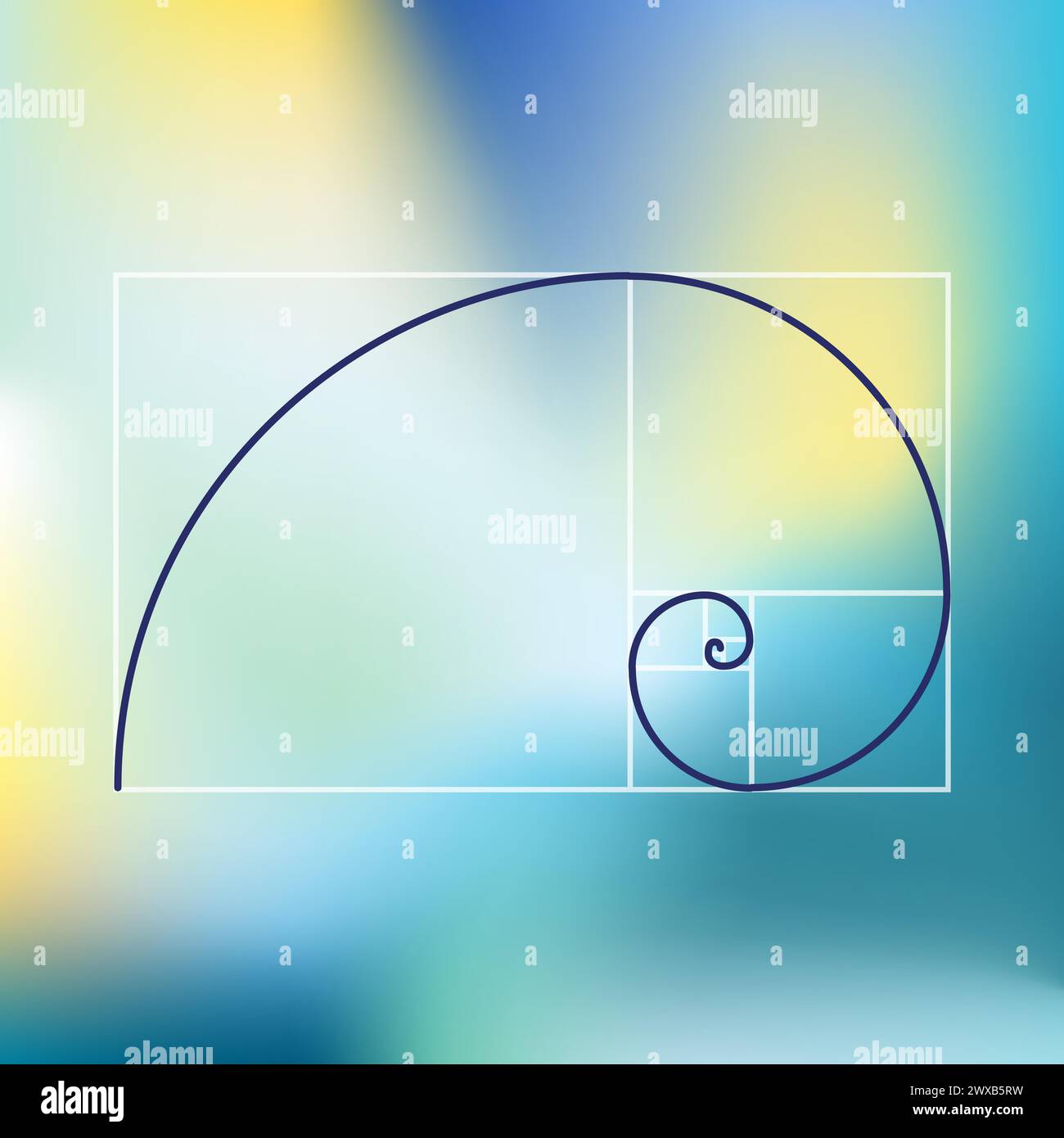 Perfect ratio proportion, golden spiral, Fibonacci sequence, abstract ...