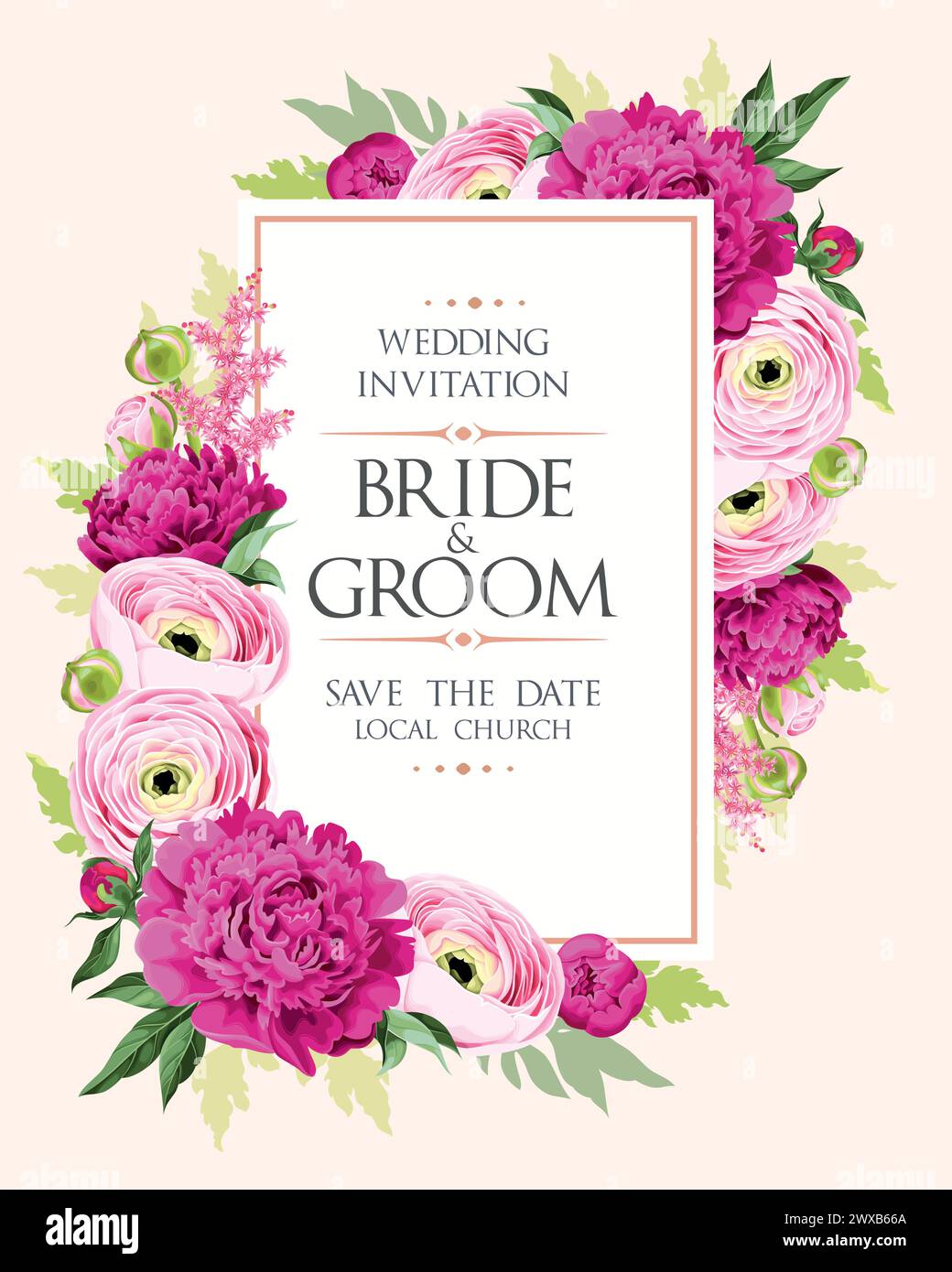 Wedding invitation design template Stock Vector Images - Alamy
