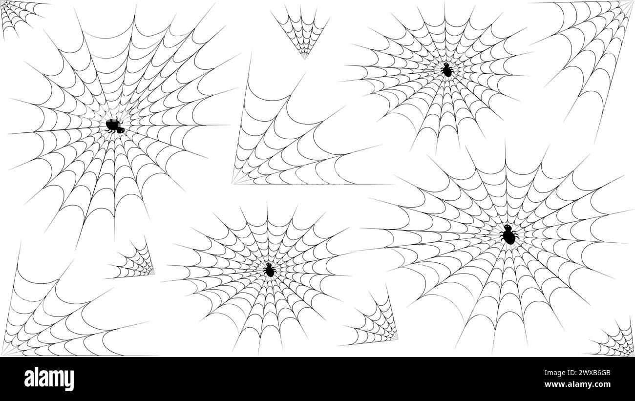 A lot of spider webs. Halloween concept. Vector illustration of a web ...