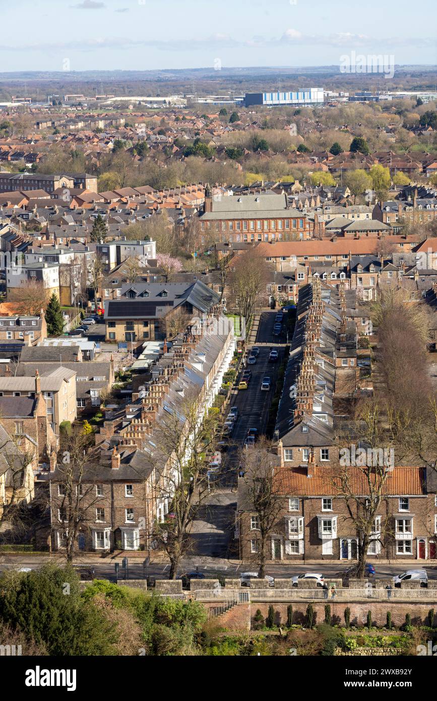 view of row of houses on St John Street,  city of York, England Stock Photo