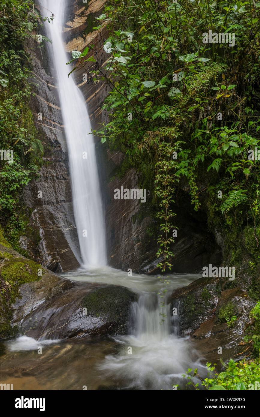Waterfall at Papallacta area, Ecaudor Andes,Ecuador, South America Stock Photo