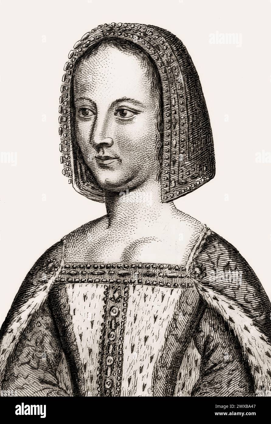 Gabrielle de Bourbon, c.1447 – 1516, French author and daughter of the House of Bourbon Stock Photo