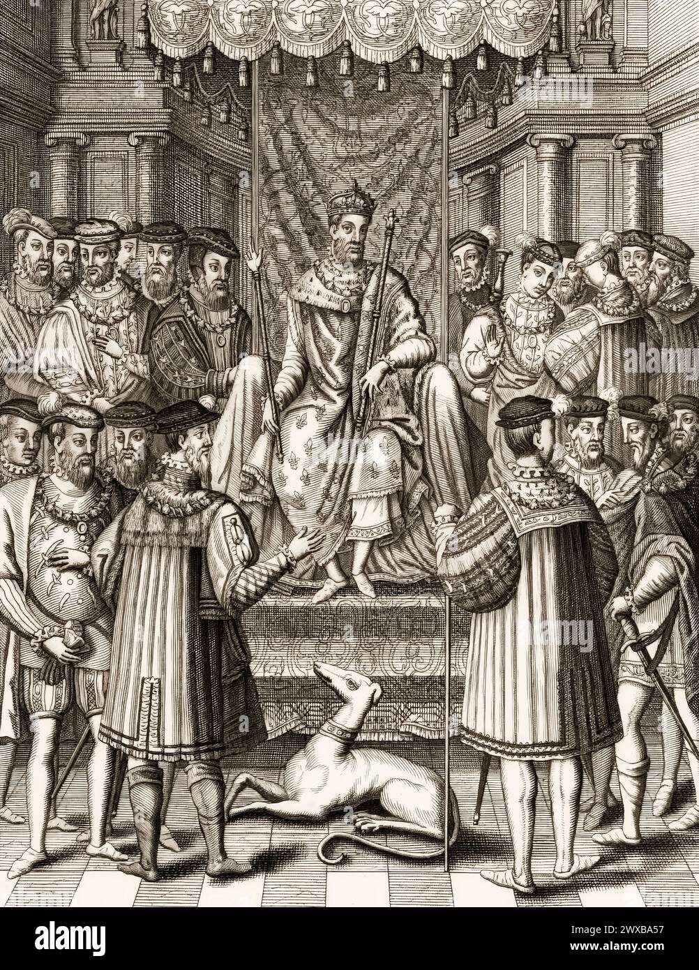 The court of Francis I, King of France, c. 1540 Stock Photo