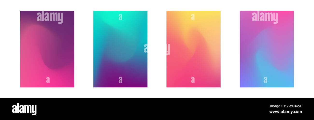 Cover gradient design. Color fluid set. A4 advertising template. Bright ...
