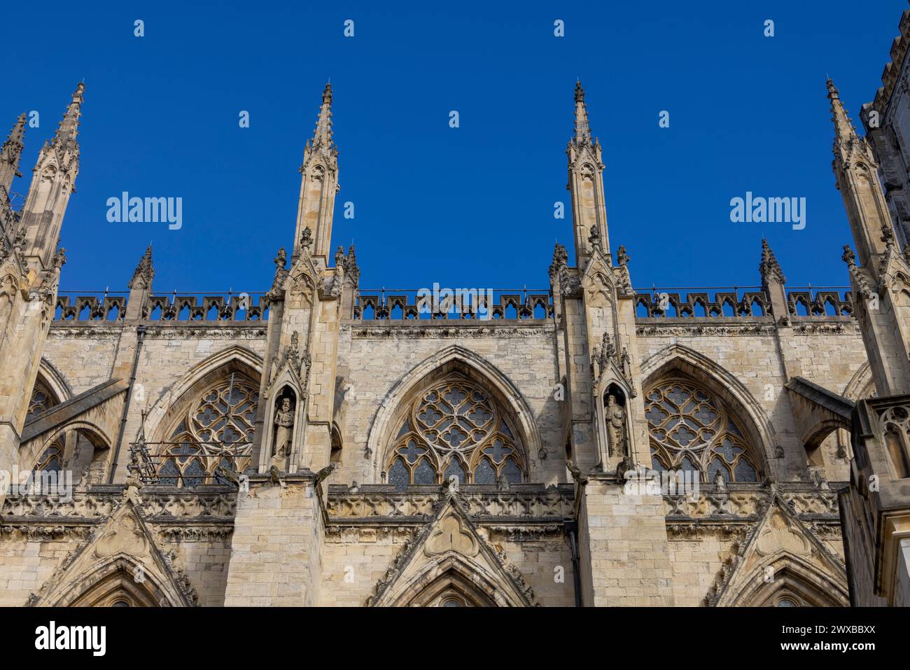 exterior of south side of nave, York Minster cathedral, York, England Stock Photo