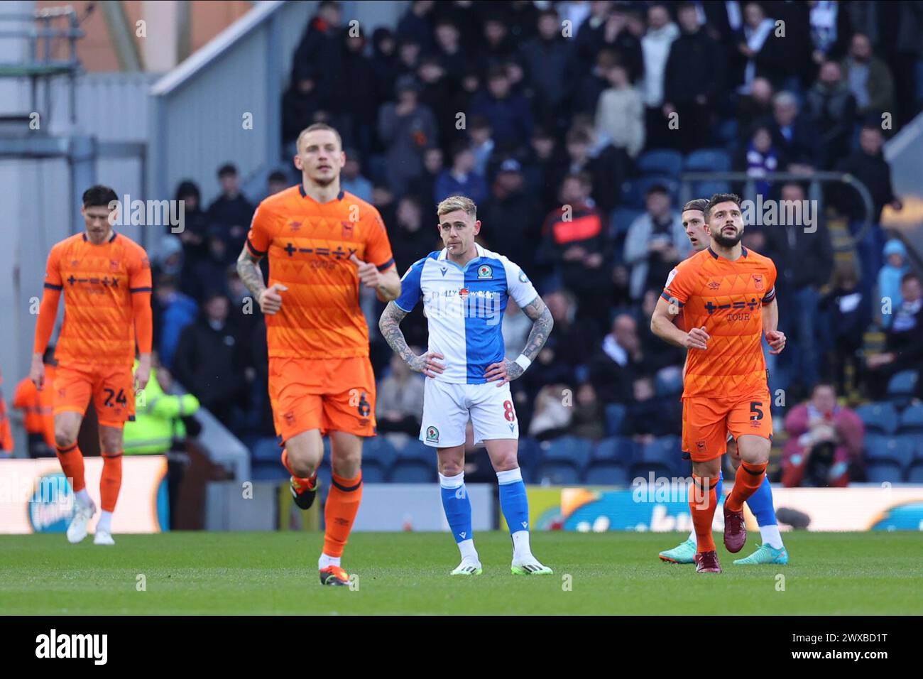 Sammie Szmodics (Blackburn Rovers) reacts to Conor Chaplin (Ipswich ...