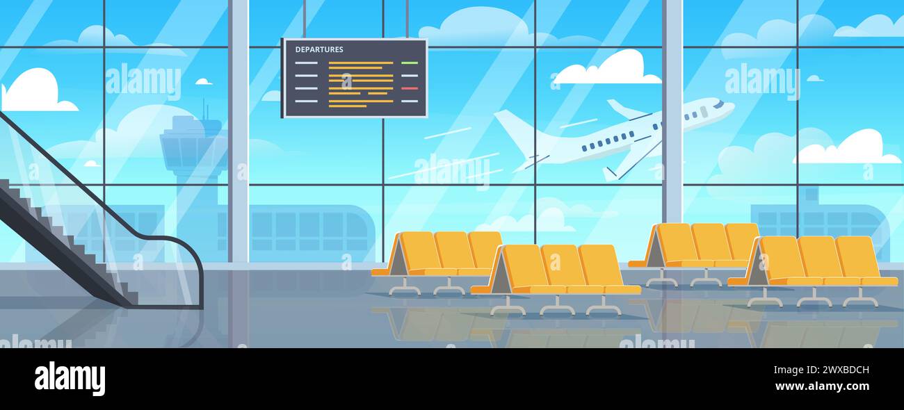 Airport interior vector concept Stock Vector Image & Art - Alamy