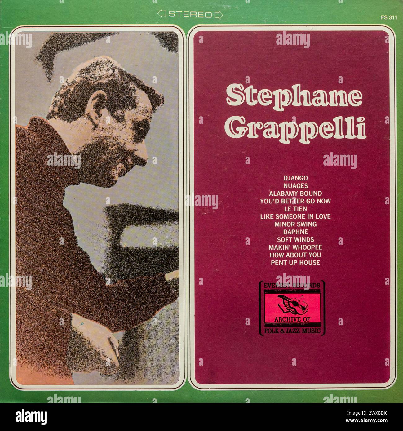 Album by Stephane Grappelli, the French jazz violinist, vinyl LP record cover Stock Photo