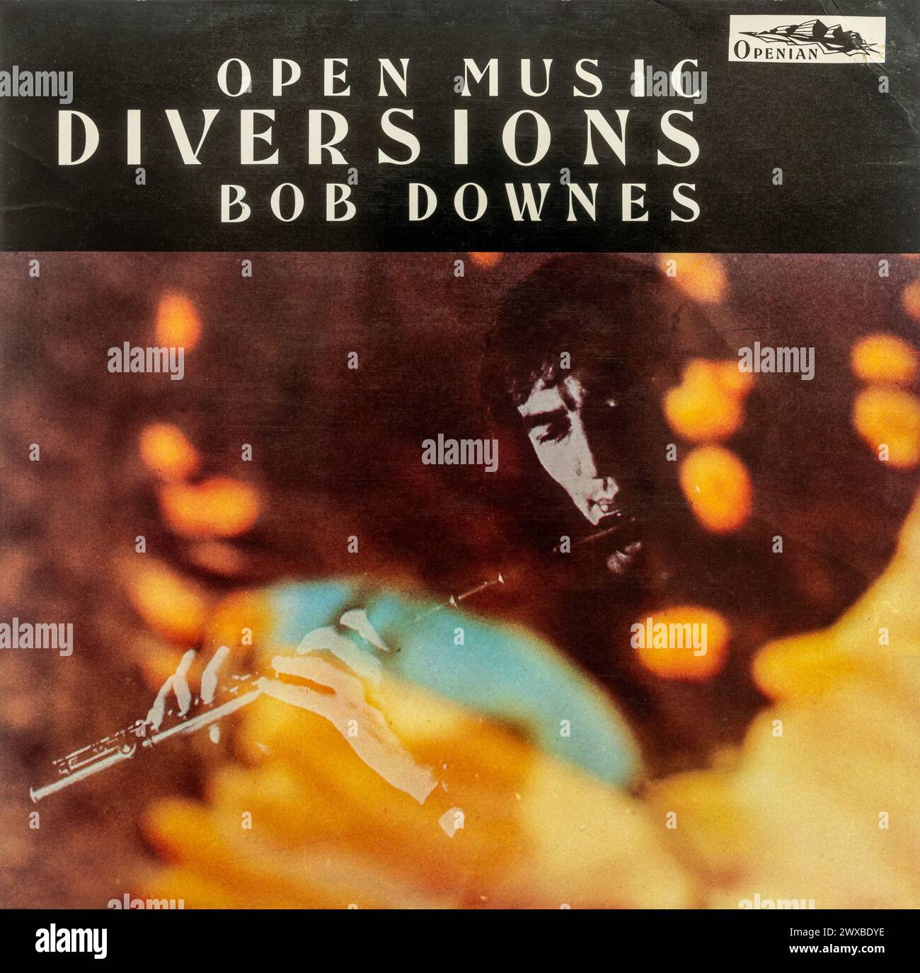 Bob Downes Open Music Diversions album, vinyl LP record cover, by the jazz saxophonist and flautist Stock Photo
