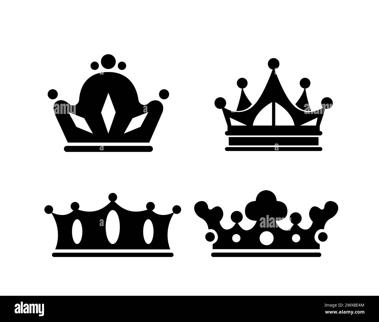 Set of crown silhouettes vector Stock Vector Image & Art - Alamy