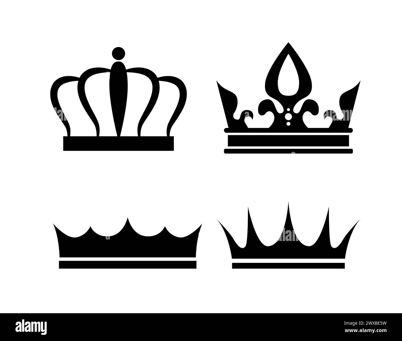 Set of crown silhouettes vector Stock Vector Image & Art - Alamy