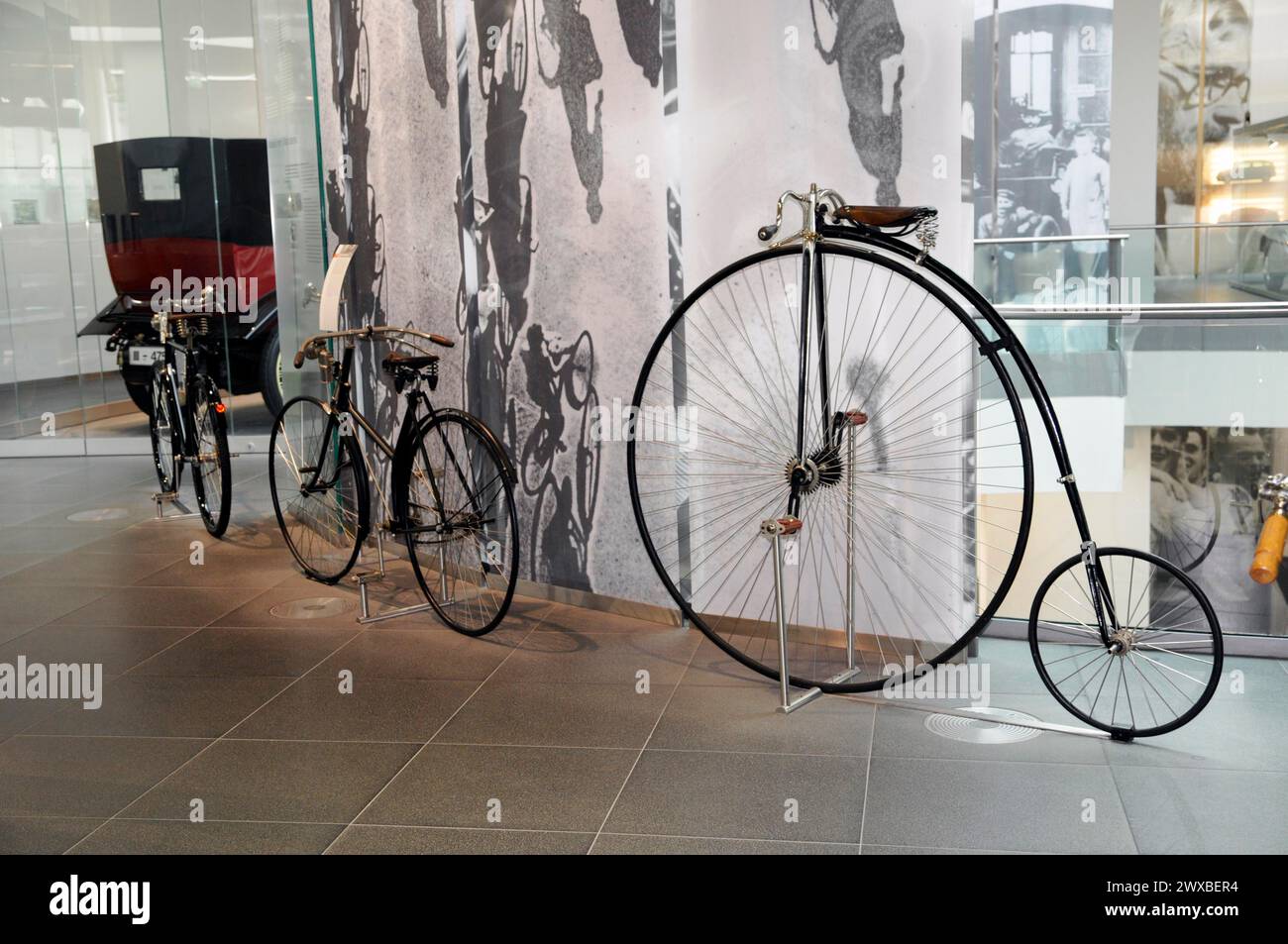 museum-mobile-audi-museum-two-historic-bicycles-and-a-penny-farthing