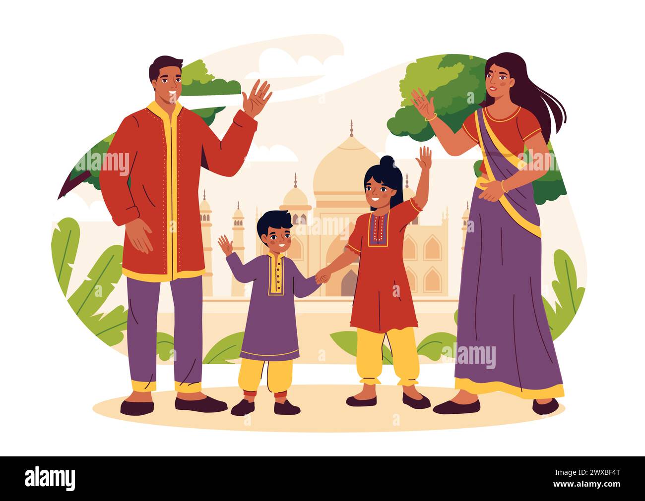 Indian family vector concept Stock Vector Image & Art - Alamy