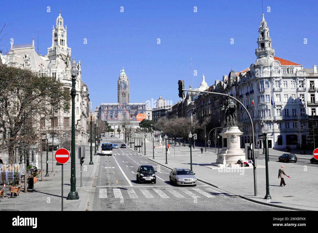 City view under a clear sky with historic buildings and streets, Northern Portugal, Portugal Stock Photo