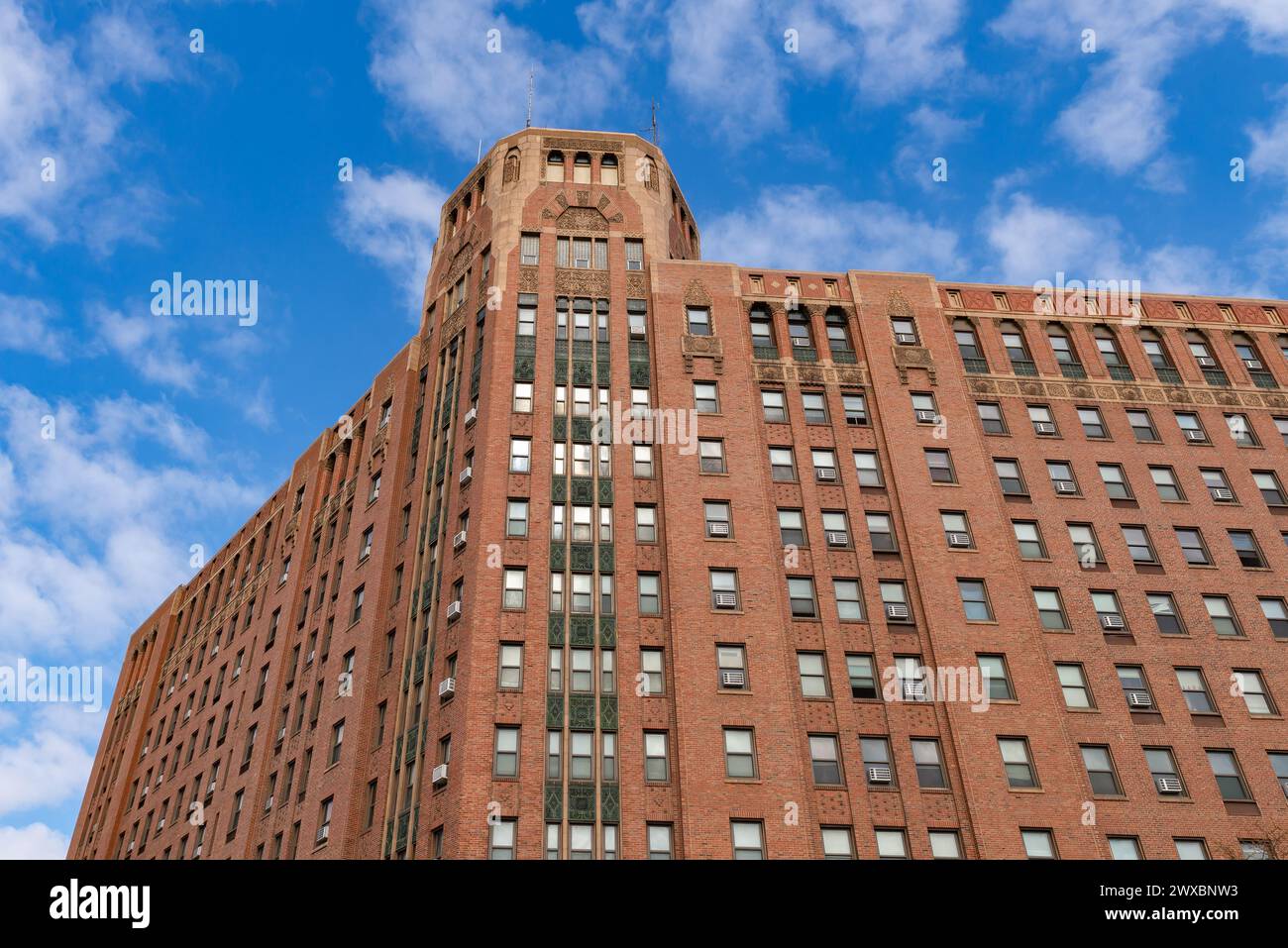 Downtown building on a sunny Spring morning in Rockford, Illinois, USA. Stock Photo