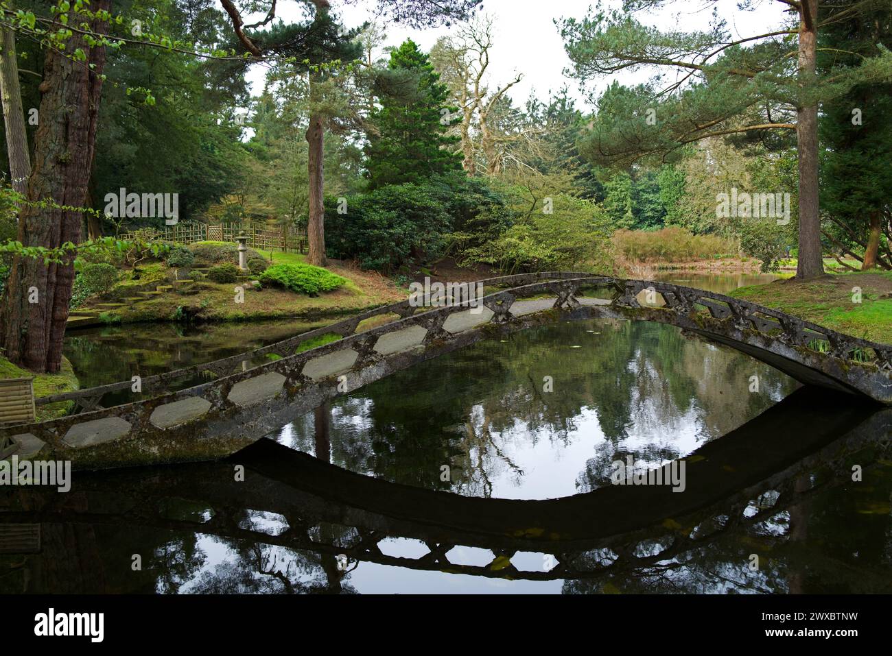 The Japanese Garden at Tatton Park, England, is based on the style of a Japanese tea garden. Some of the garden artefacts were brought from Japan. Stock Photo