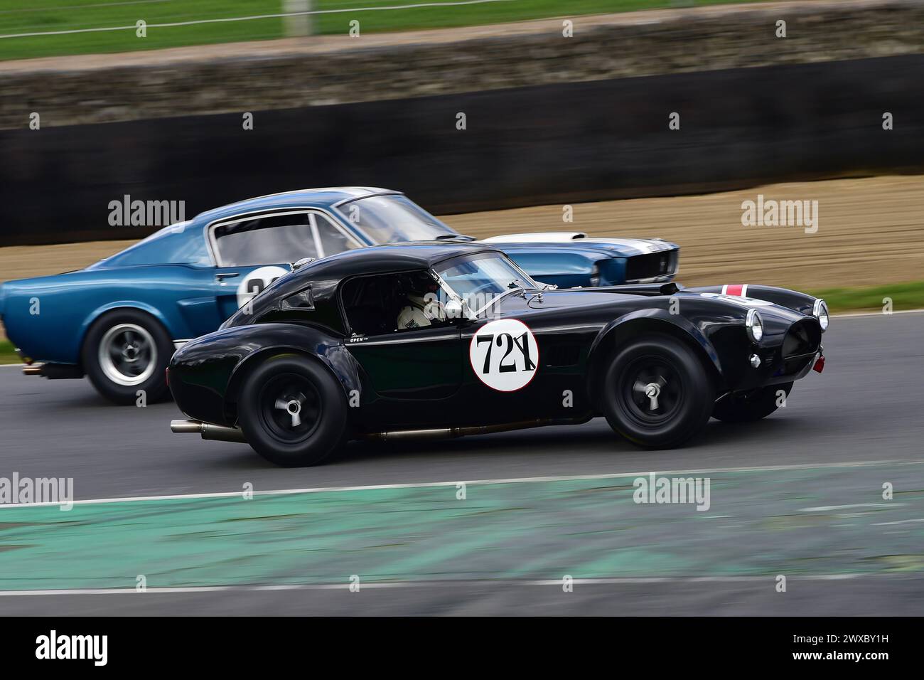 Brian Caudwell, AC Cobra, Paul Kennelly, Shelby Mustang GT350R, Equipe Libre, Equipe Classic Racing, Sunday 24th March 2024, Brands Hatch Circuit, Lon Stock Photo
