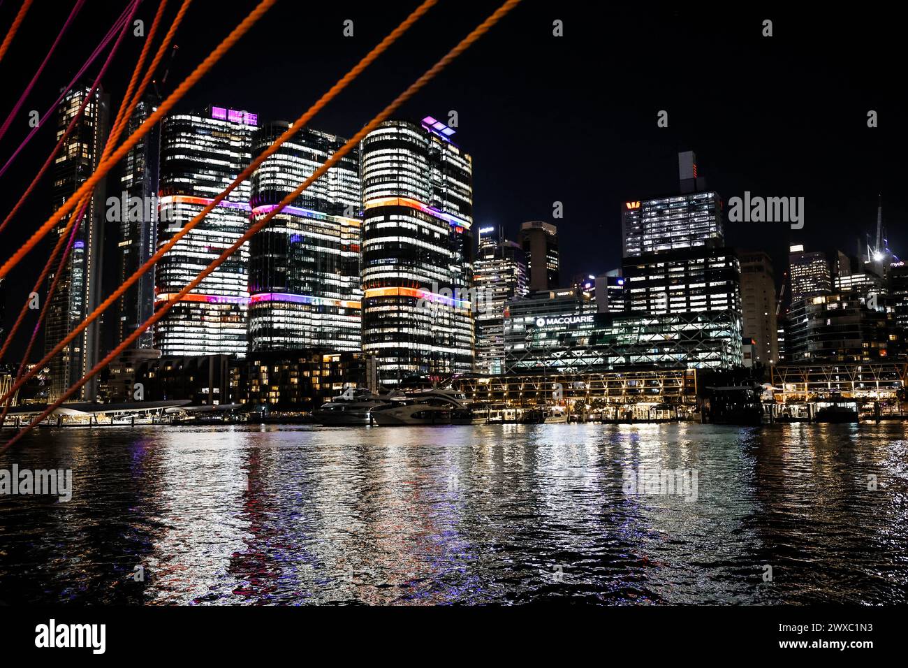 Sydney, Australia - vibrant harbor at night Stock Photo