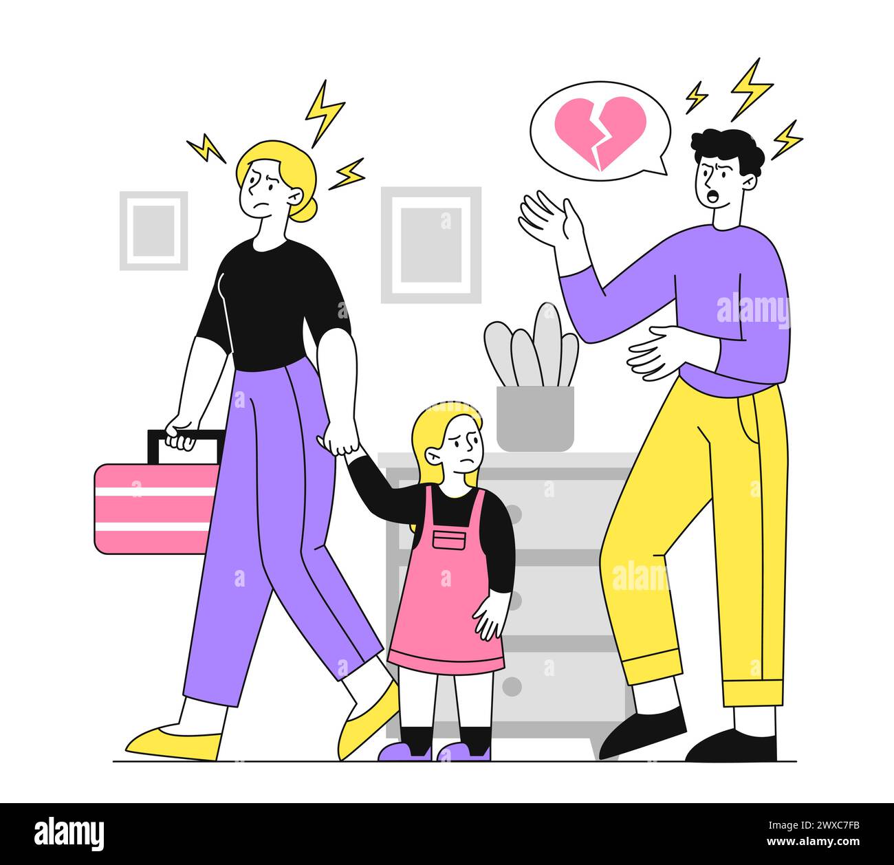 Divorce of parents vector simple Stock Vector Image & Art - Alamy