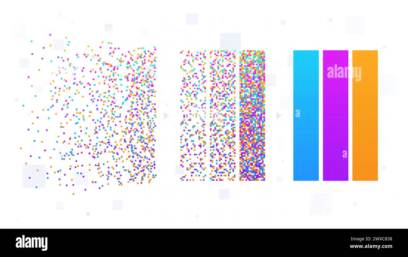 Machine algorithms processes vector set Stock Vector