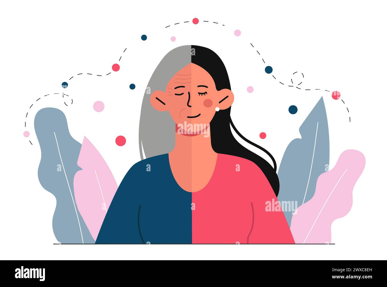 Old young woman vector Stock Vector Image & Art - Alamy