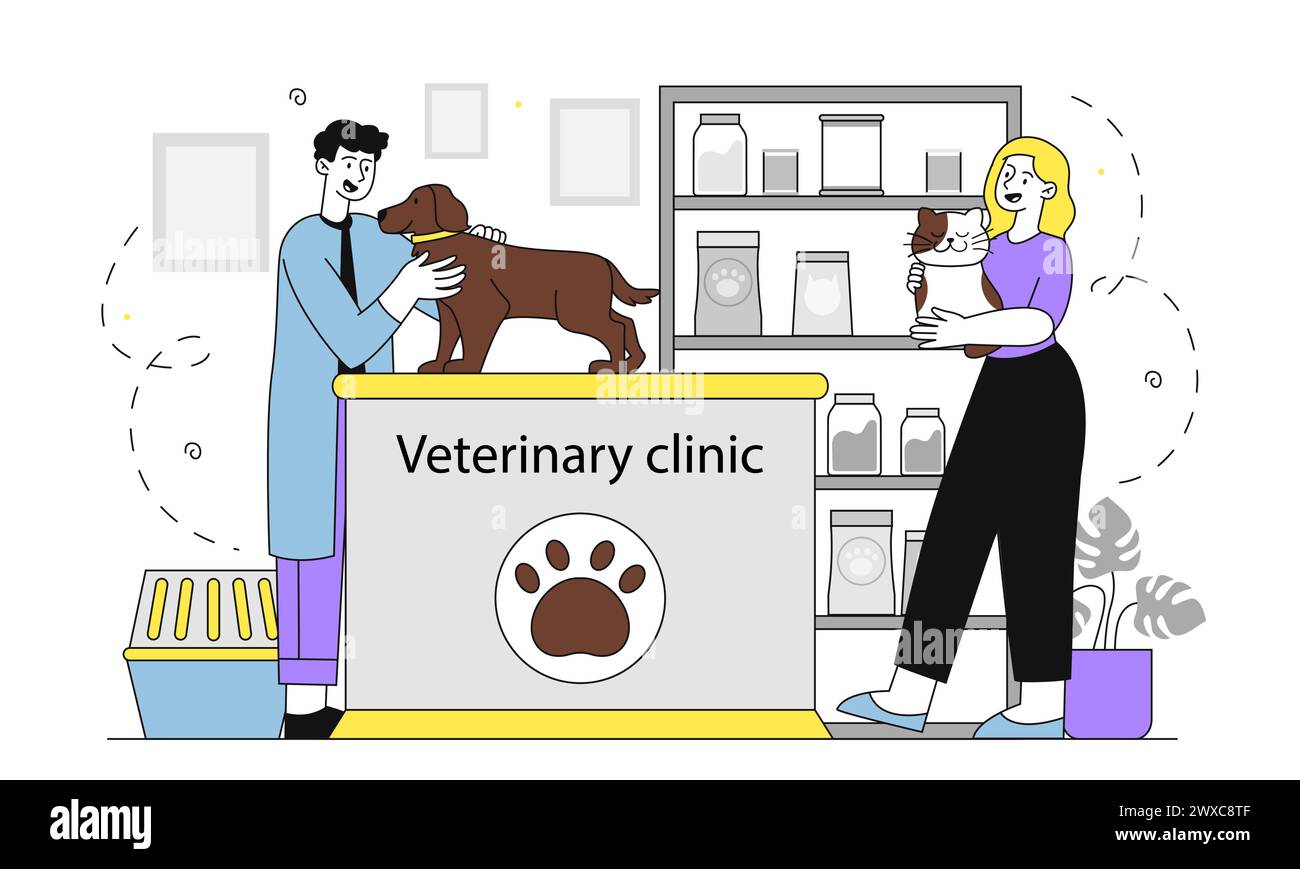 Veterinary clinic vector doodle Stock Vector