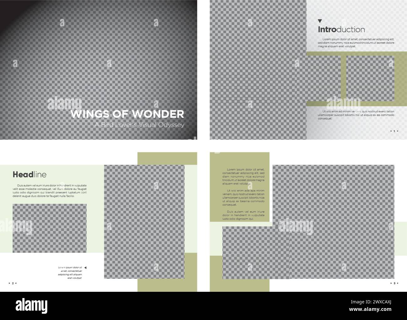 Landscape layout editorial template. Photo book and coffee table book
