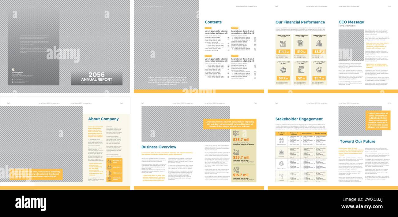 Corporate annual report. Editorial layout template Stock Vector Image ...