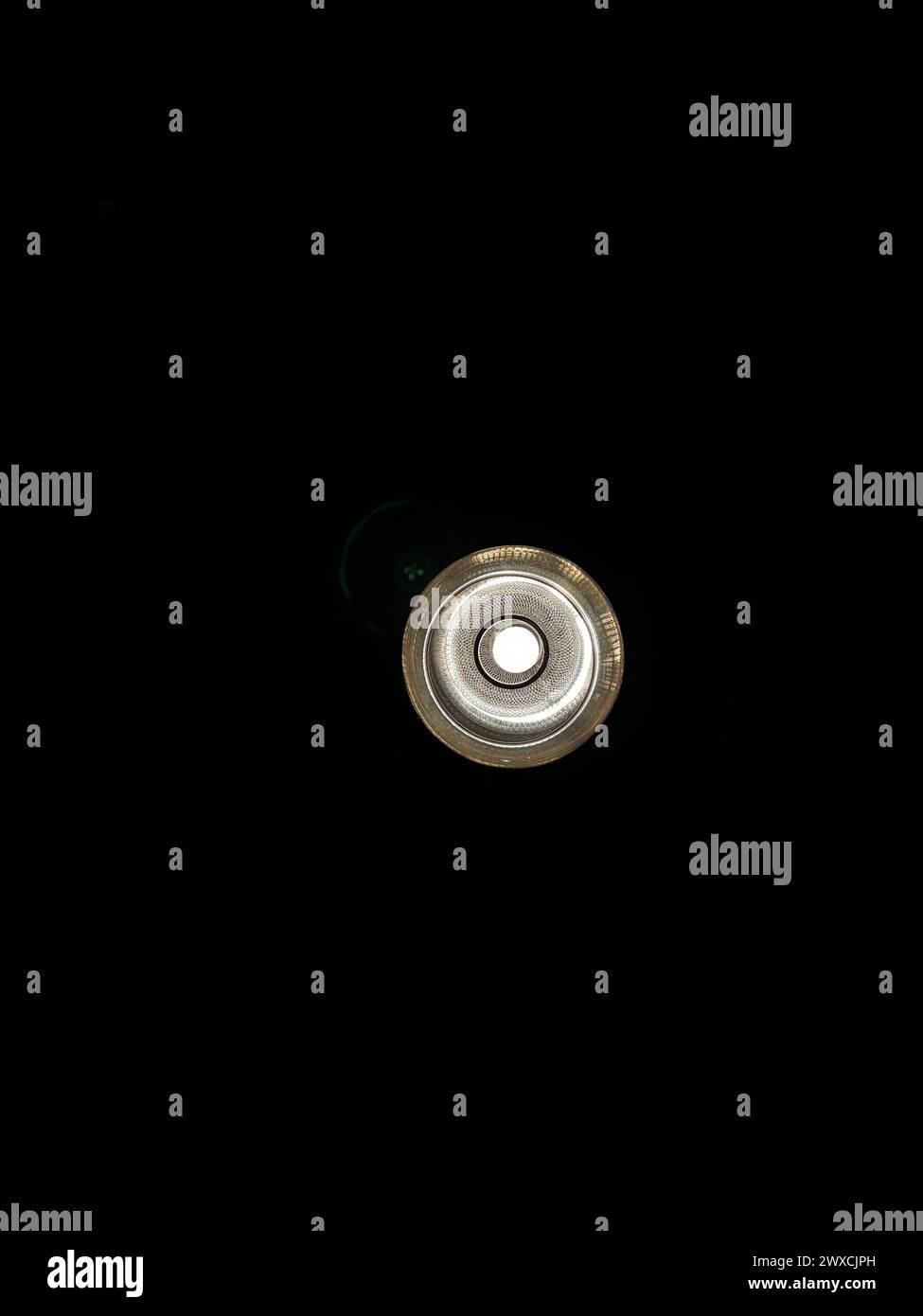 Light bulb in the darkness Stock Photo