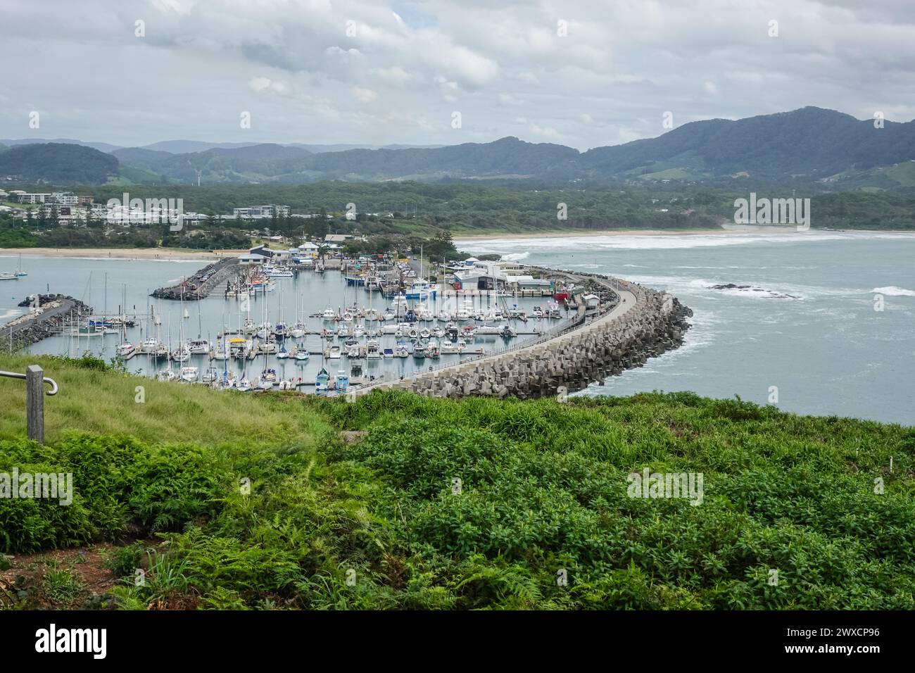 Muttonbird Island, in Coffs Harbour, Australia, offers stunning coastal views and wildlife observation opportunities. A short walk from the harbor, it Stock Photo