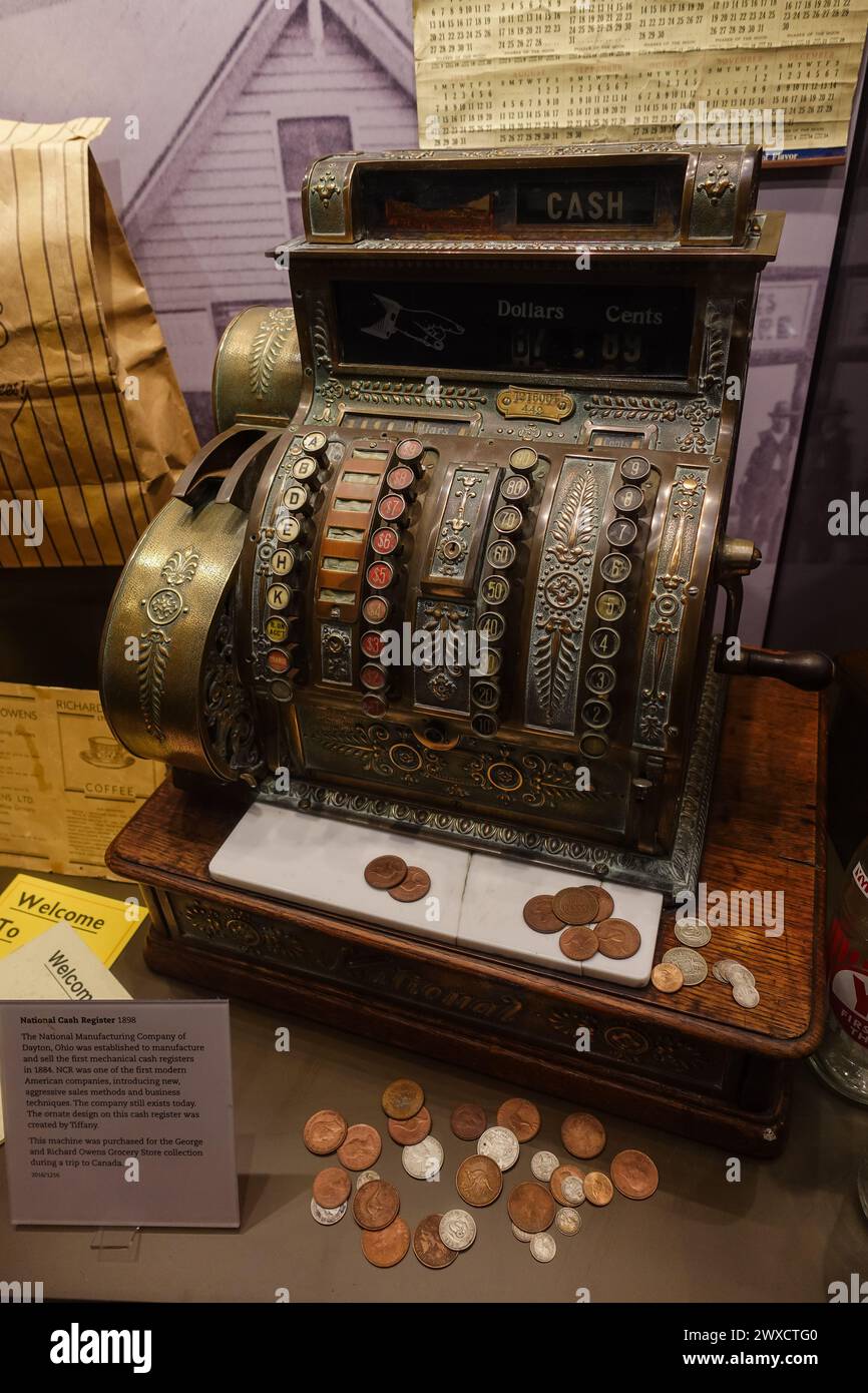 1898 mechnical cash register made by NCR Stock Photo