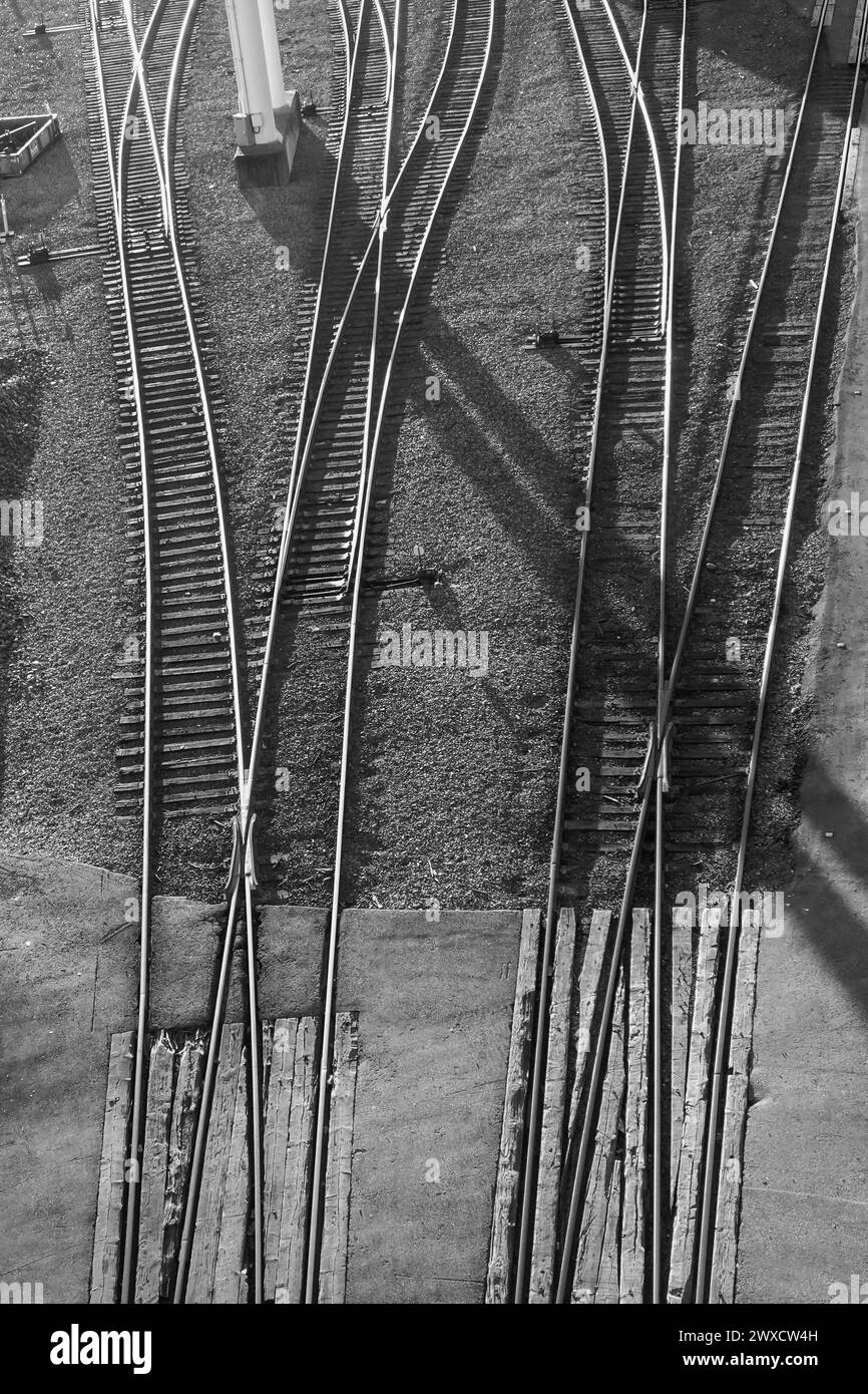 Network rail tracks on Black and White Stock Photos & Images - Alamy