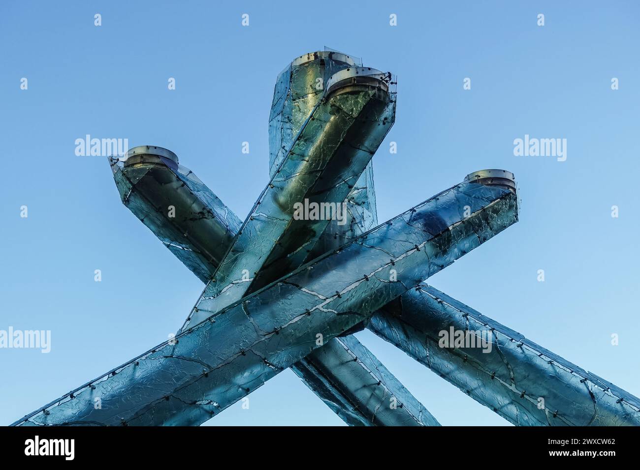 The olympic cauldron in Vancouver Canada Stock Photo Alamy