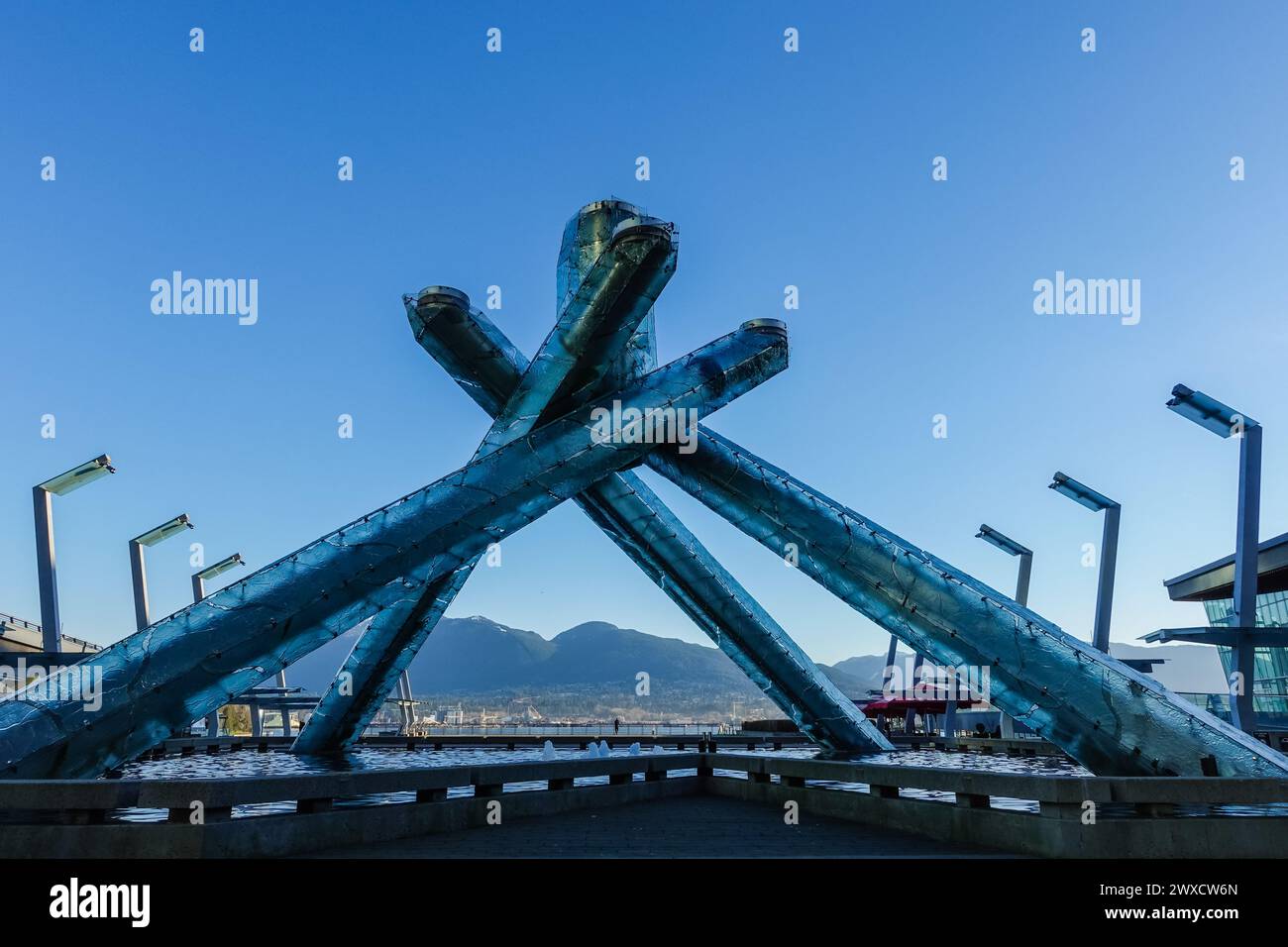 The olympic cauldron in Vancouver Canada Stock Photo Alamy
