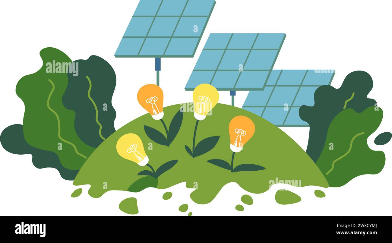 Renewable and sustainable energy production vector Stock Vector Image ...