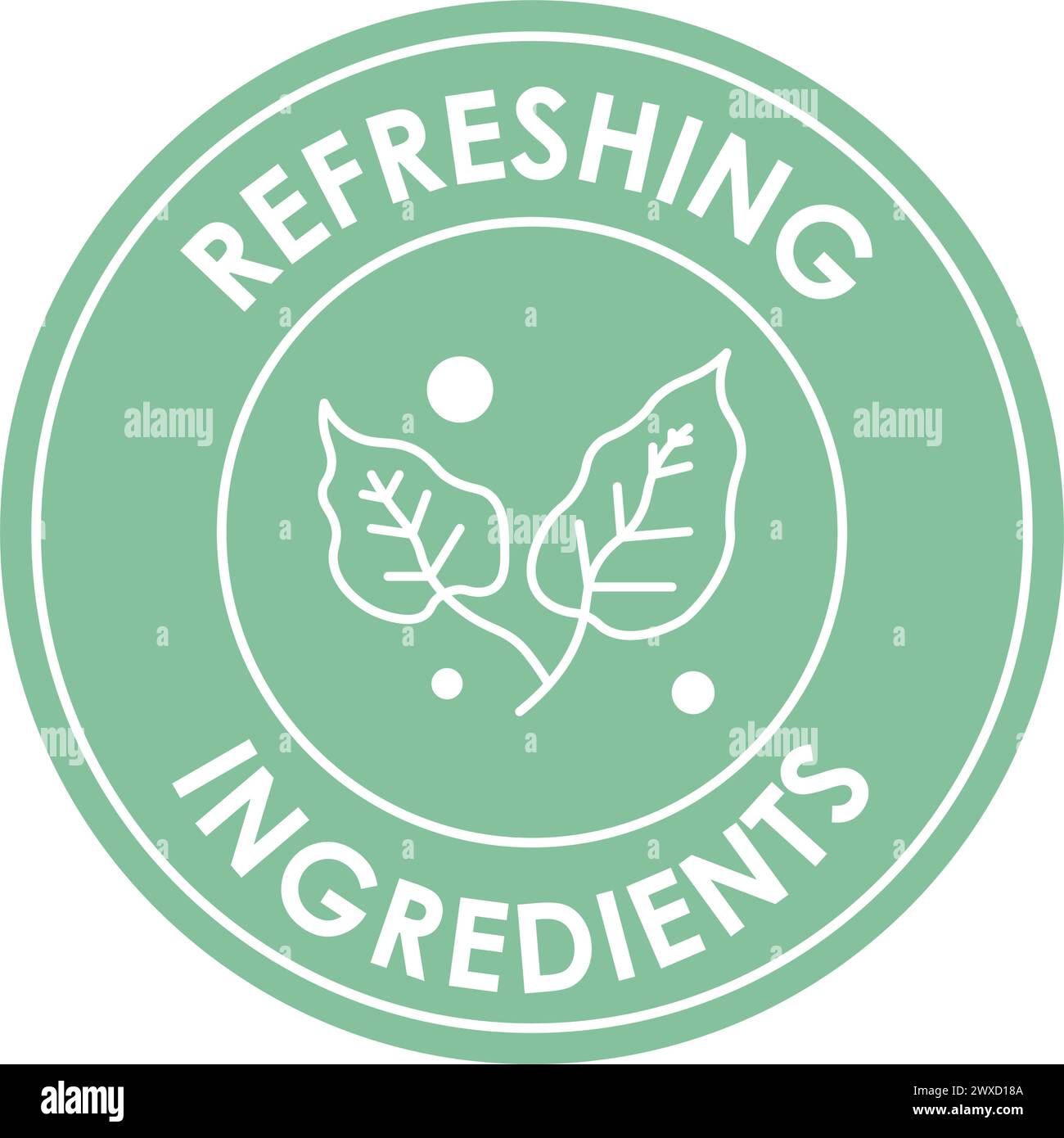 Refreshing ingredients, ecological content label Stock Vector
