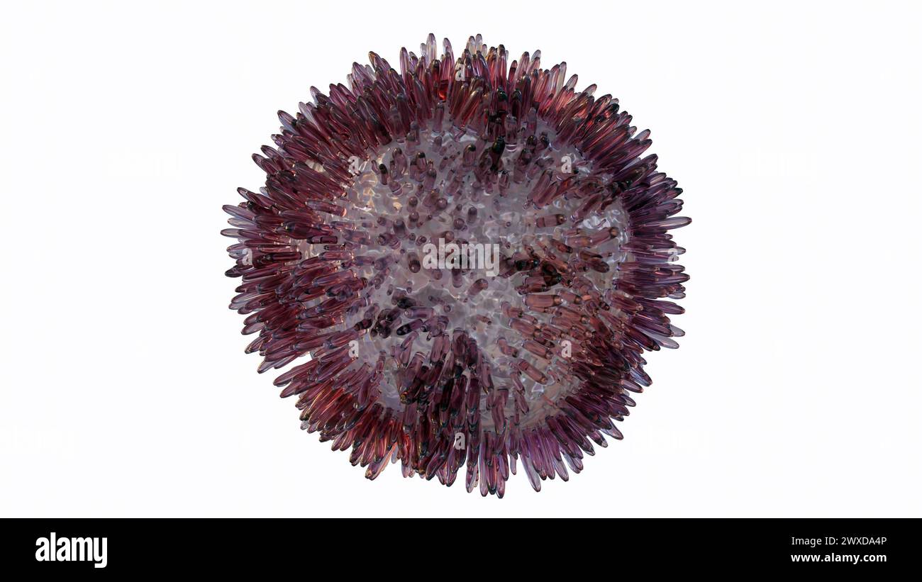 3d rendering of Hairy cell leukemia (HCL) is a rare type of chronic leukemia that develops slowly from white blood cells called B lymphocytes. Stock Photo